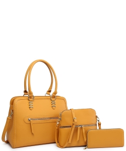 Fashion 3in1 Satchel Handbag Set 716546 YELLOW